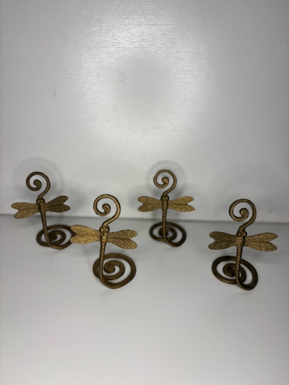 (4) Whimsical Gold Dragonfly Table Card Holders- Decorative Home Fairycore Decor - Picture 5 of 9